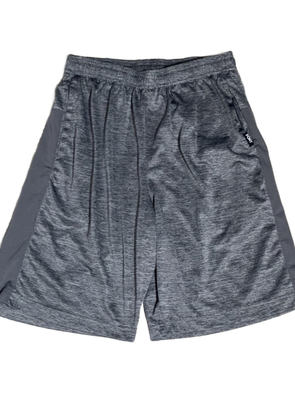 Men's Gray PONY Performance Athletic Shorts with Drawstring (Size: Medium)